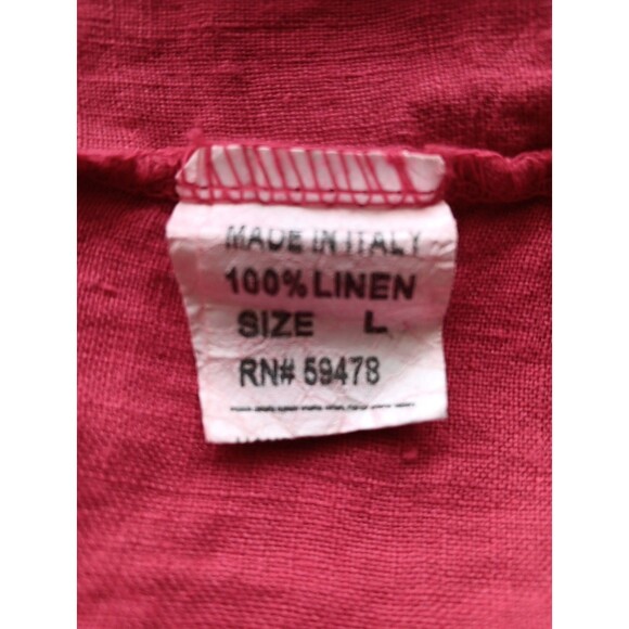 Vanessa Zani Linen Midi Shift Dress Large Red 100% Linen Sleeveless Italian EUC - Picture 4 of 6